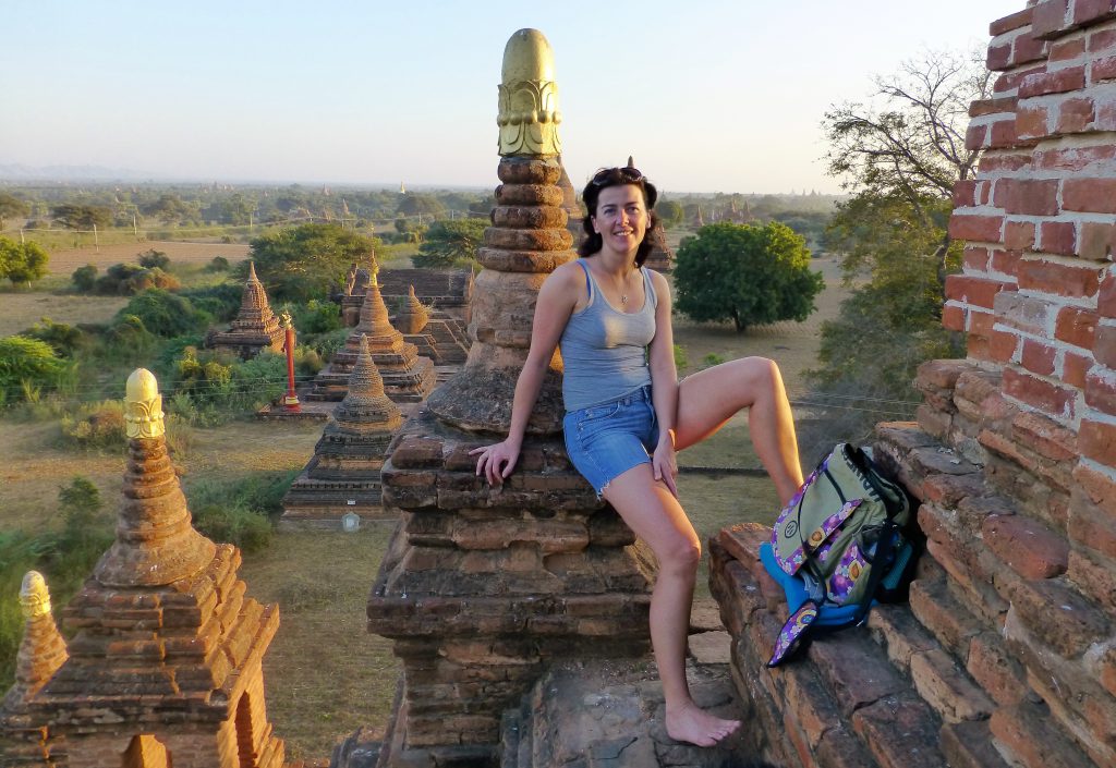 Sitting on a temple in Bagan Myanmar