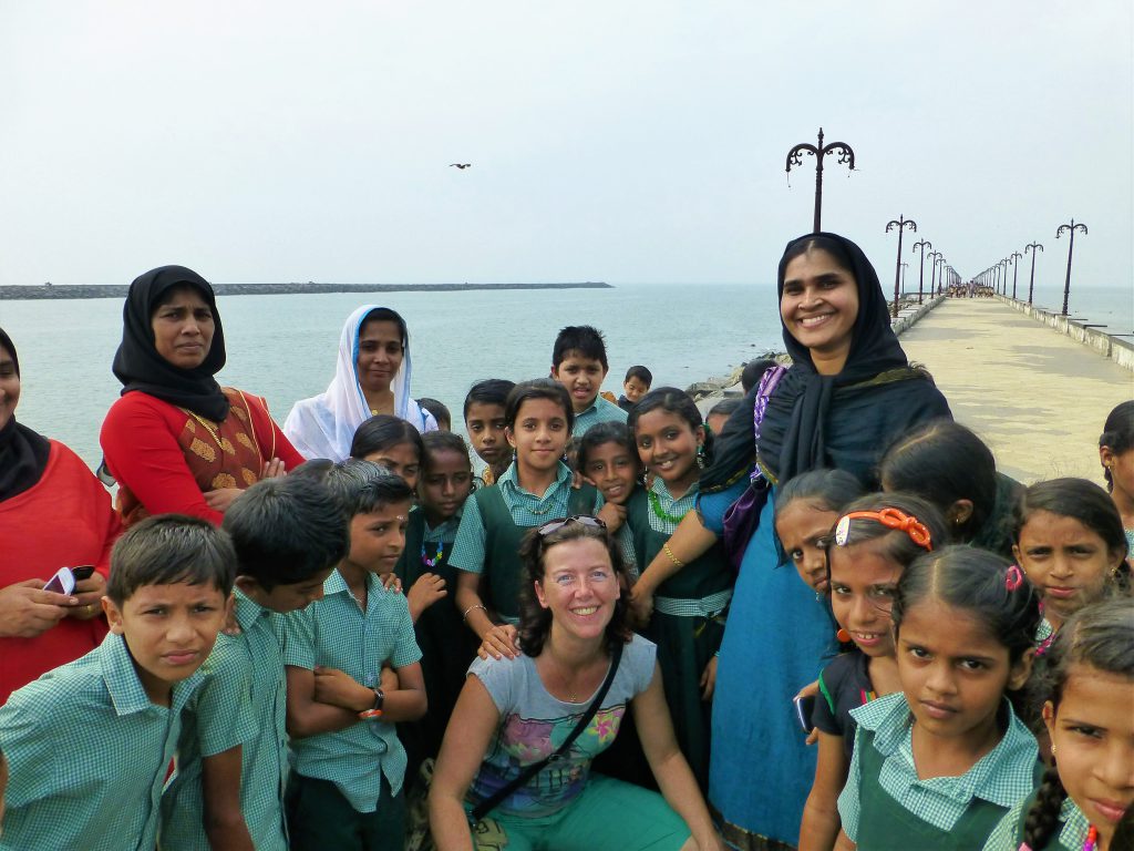 schoolkids at Beypore beach