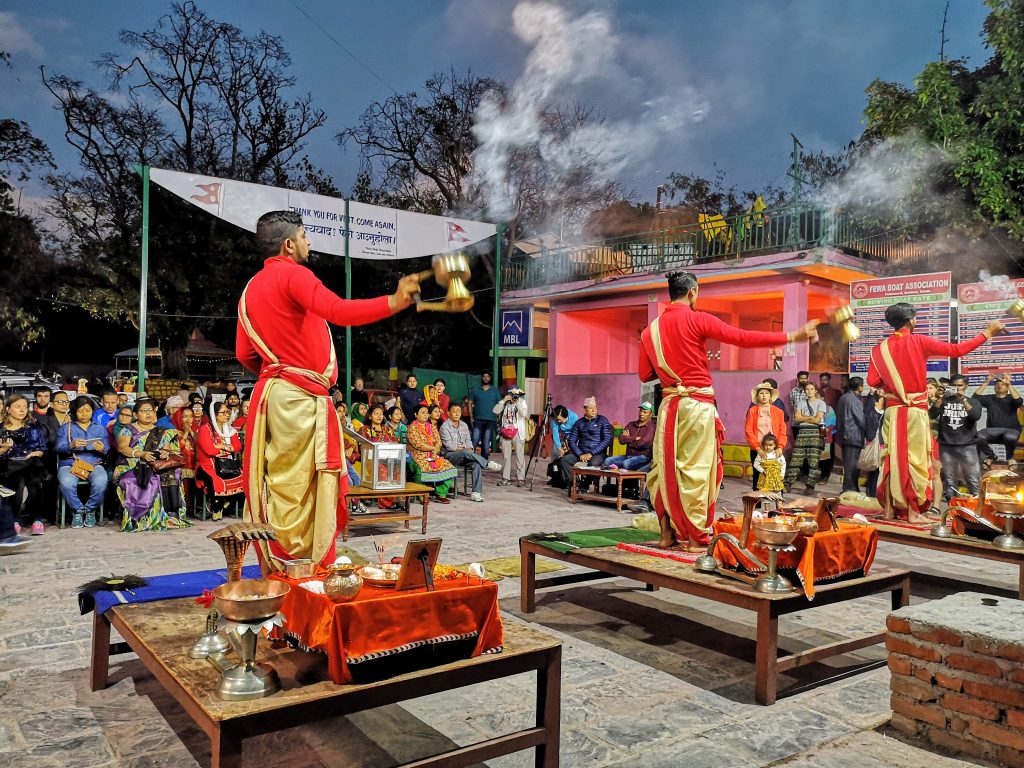 Aarti / Puja at Pehwa Lake, Pokhara - Nepal