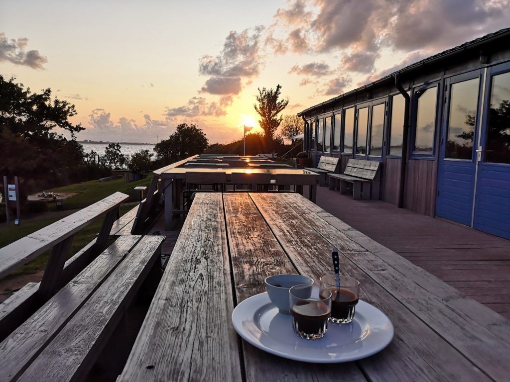 Coffee and the sunset on Pampus