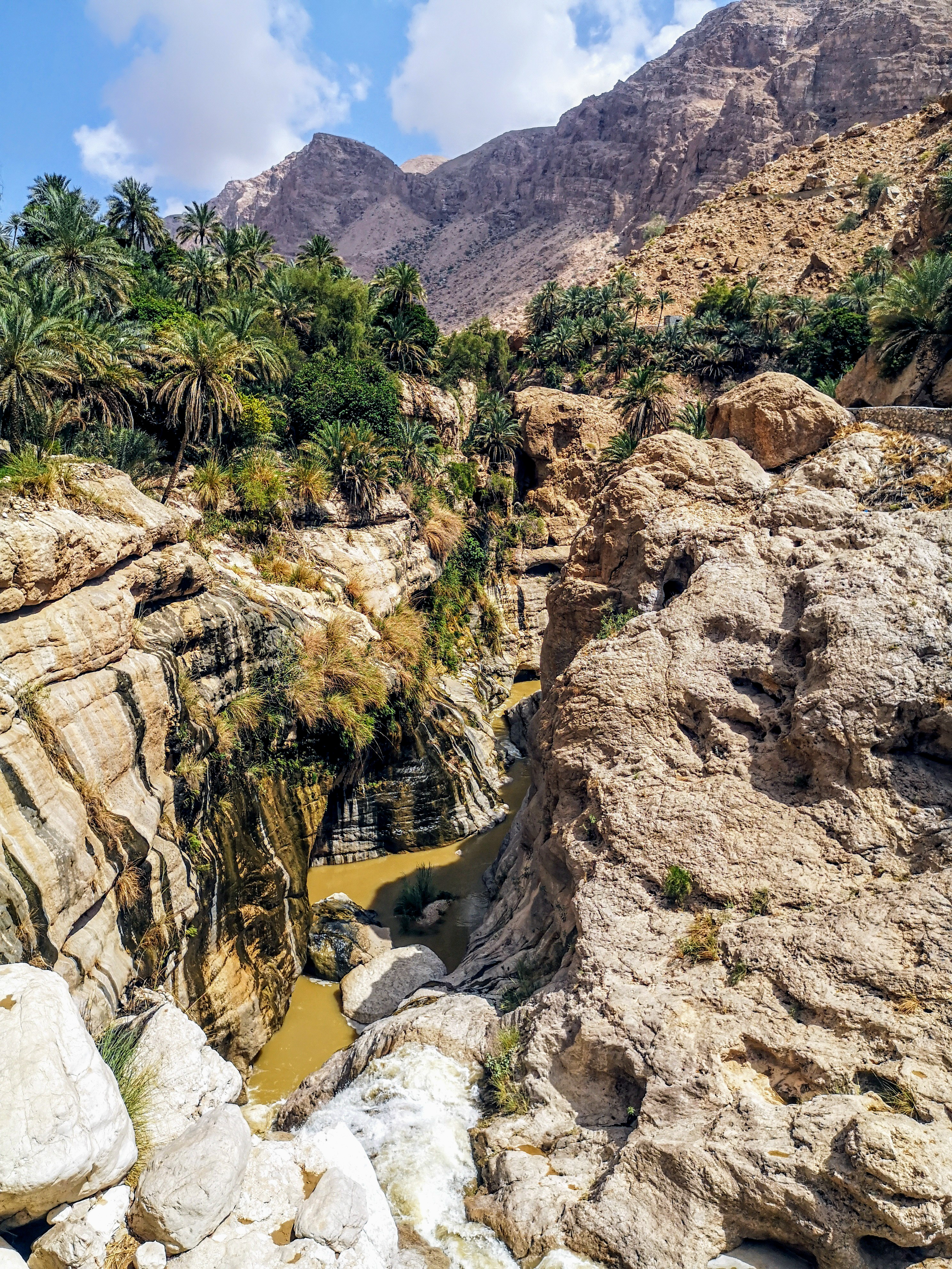 Adventurous Travel in Oman Hiking into the Wadi Tiwi, Oman