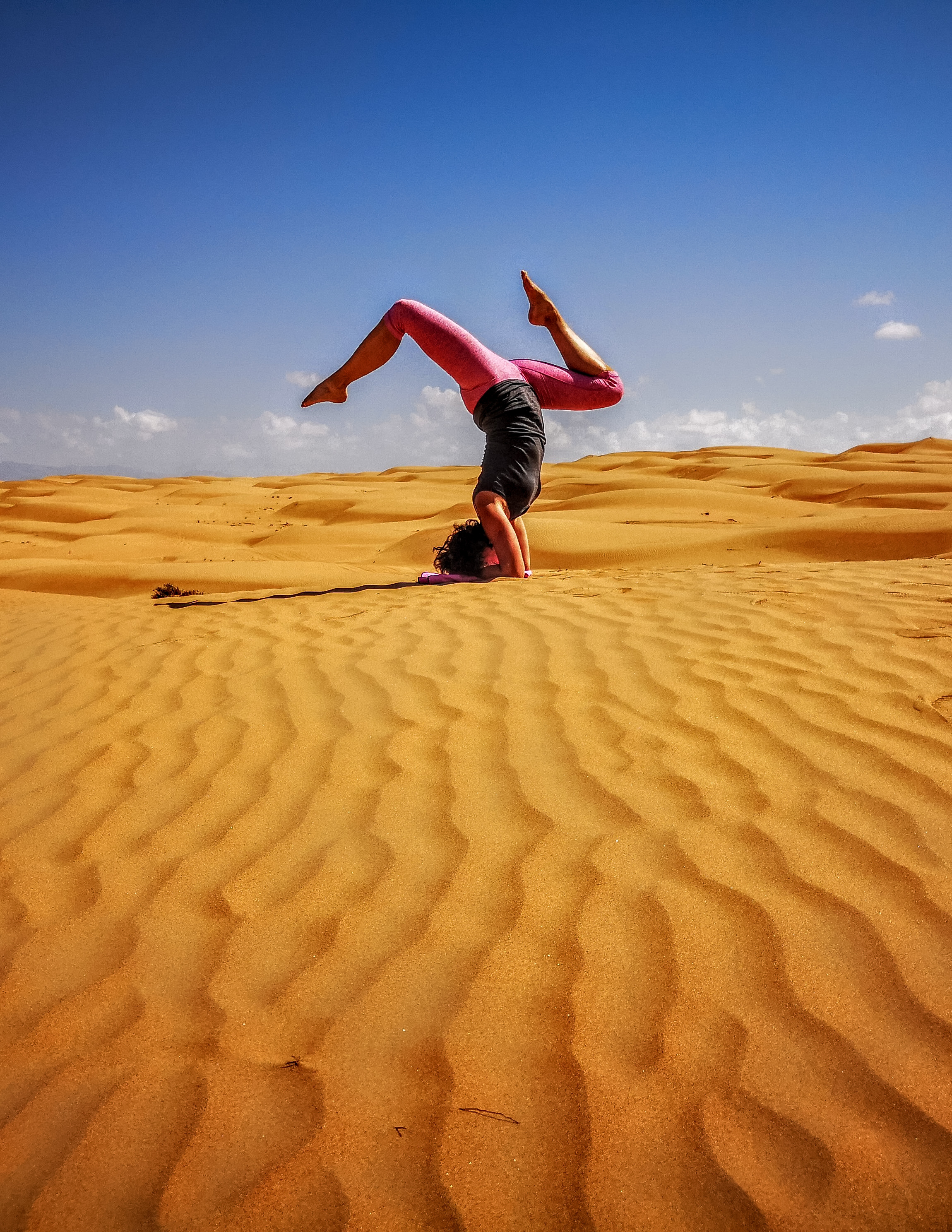 Desert yoga pose, Oman Desert yoga pose, Oman