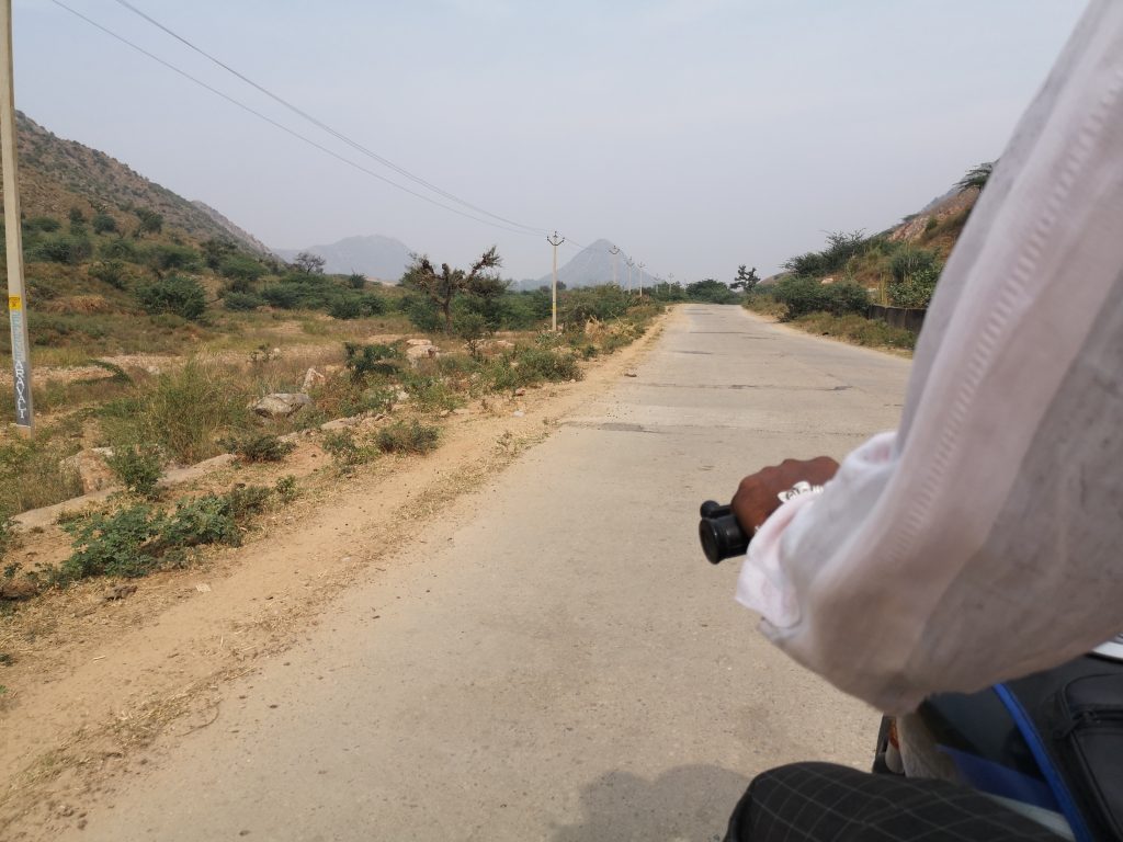 On the back of the motorbike with Ram - Pushkar