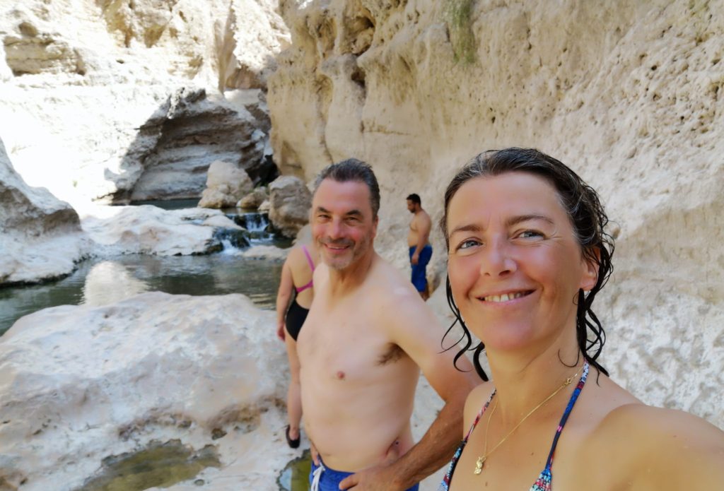 Dave en ik in de Wadi Shab - Sur, Oman