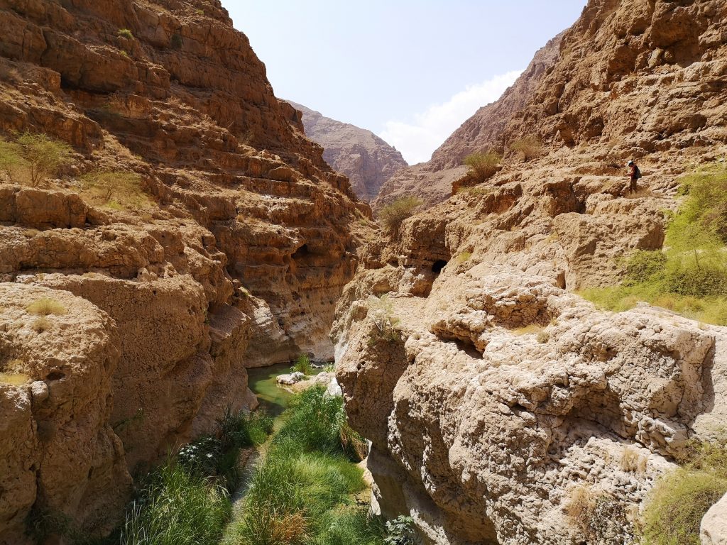 Wandeling in de Wadi Shab - Sur, Oman