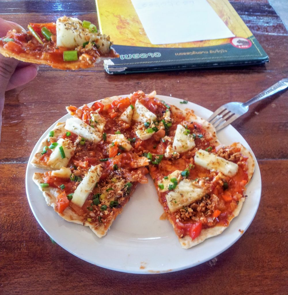 pizza at Four Thousand Islands - Si Phan Don, Laoss