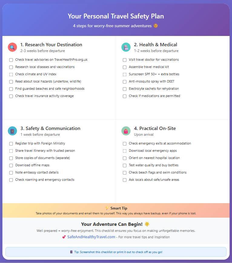 infographic travelchecklist - healthy summer travel