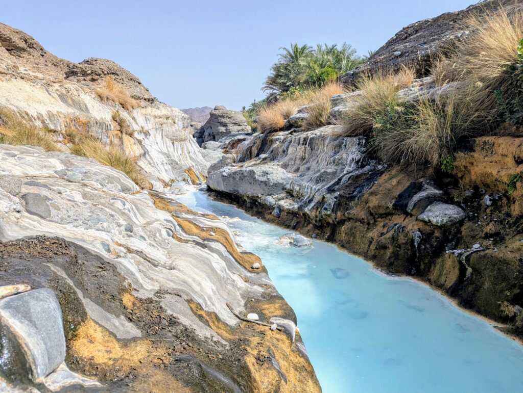 The Turquoise waters of Wadi Hoqain near Rustaq