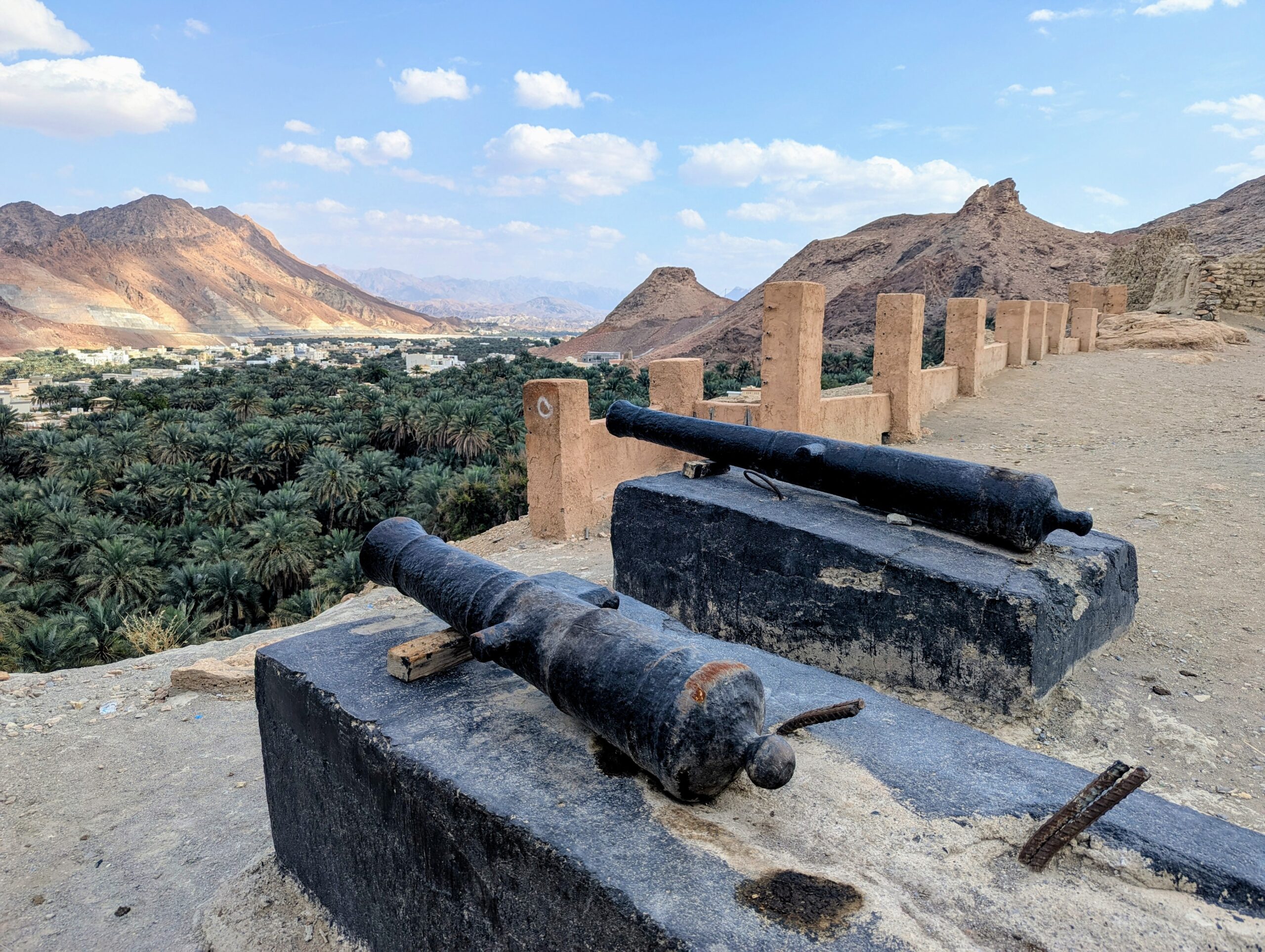 Canons at the old Fort Fanja Oman