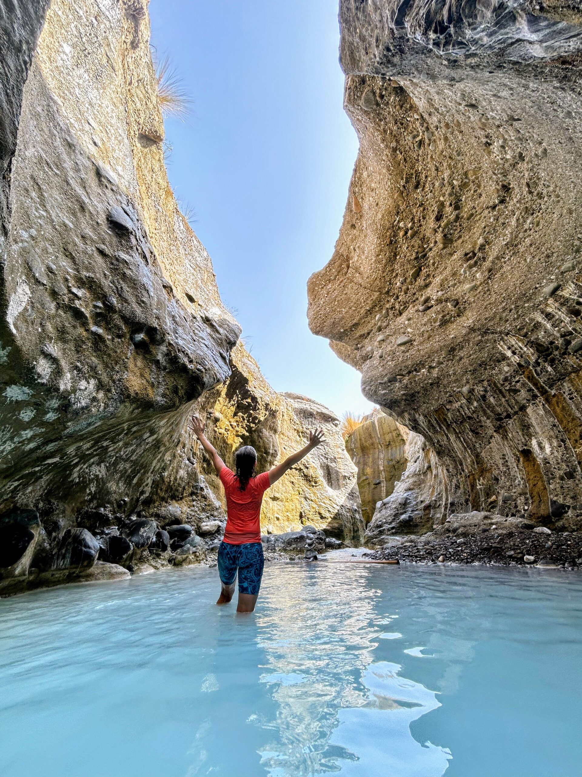 Dressed while swimming in Wadi Hoqain Oman