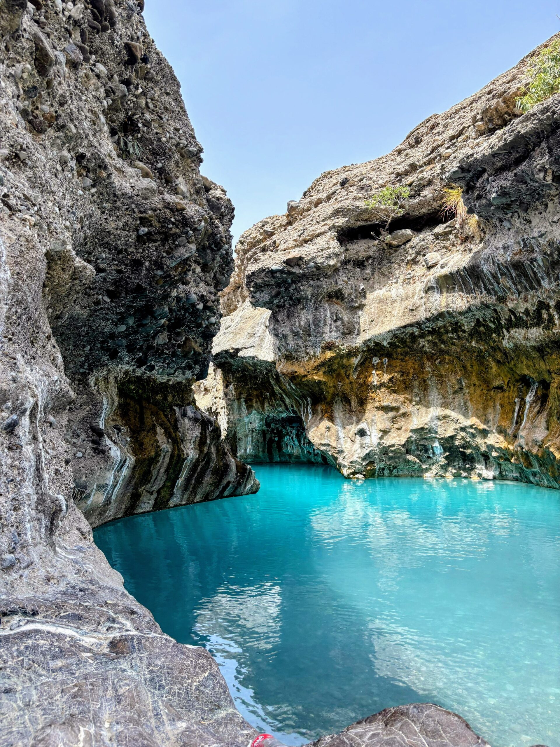 Swimming in the Turquoise waters of Wadi Hoqain near Rustaq