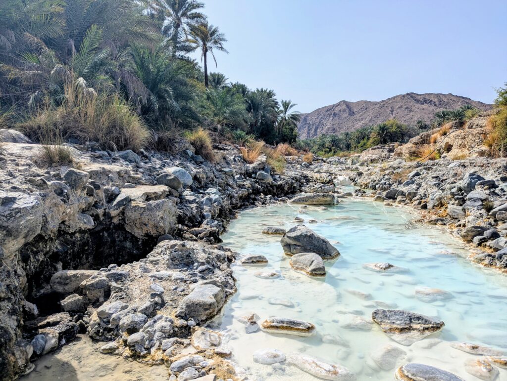 hotspring bij Wadi Hoqain Oman