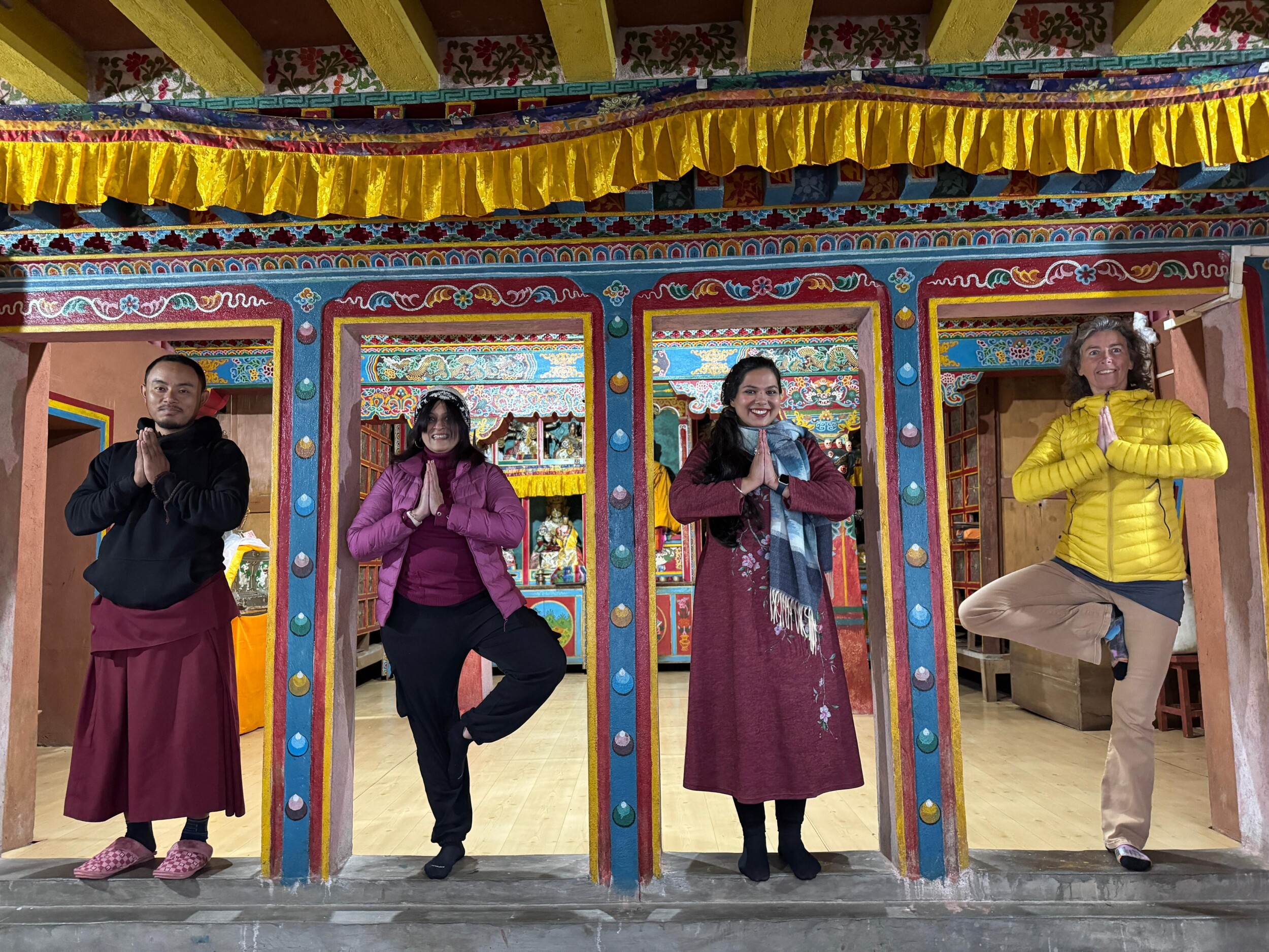 Header yoga in monastery Himalaya